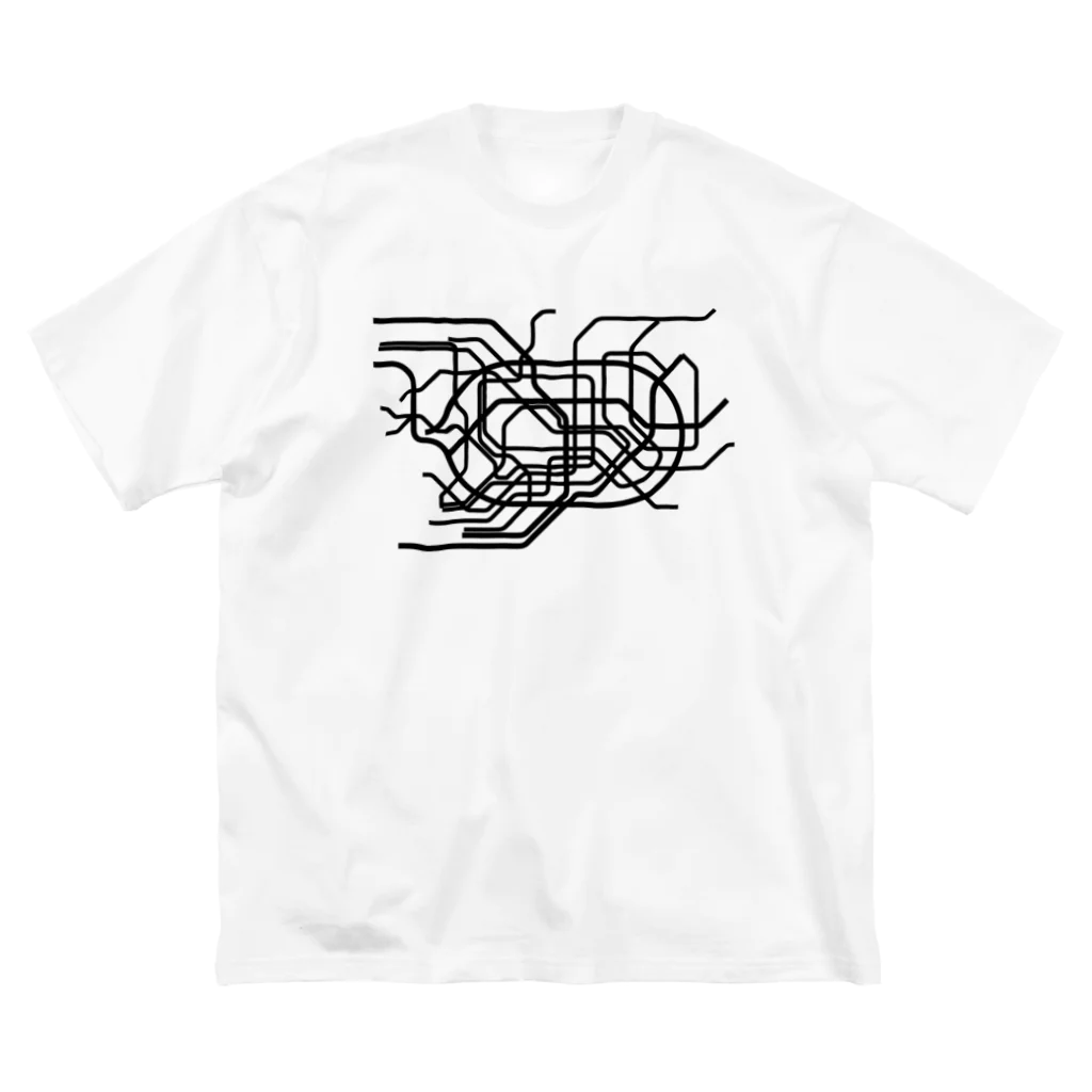 DRIPPEDの東京地下鉄路線図-東京メトロ路線図 ROUTE MAP TOKYO METROPOLITAN AREA-黒ラインバージョン- Big T-Shirt