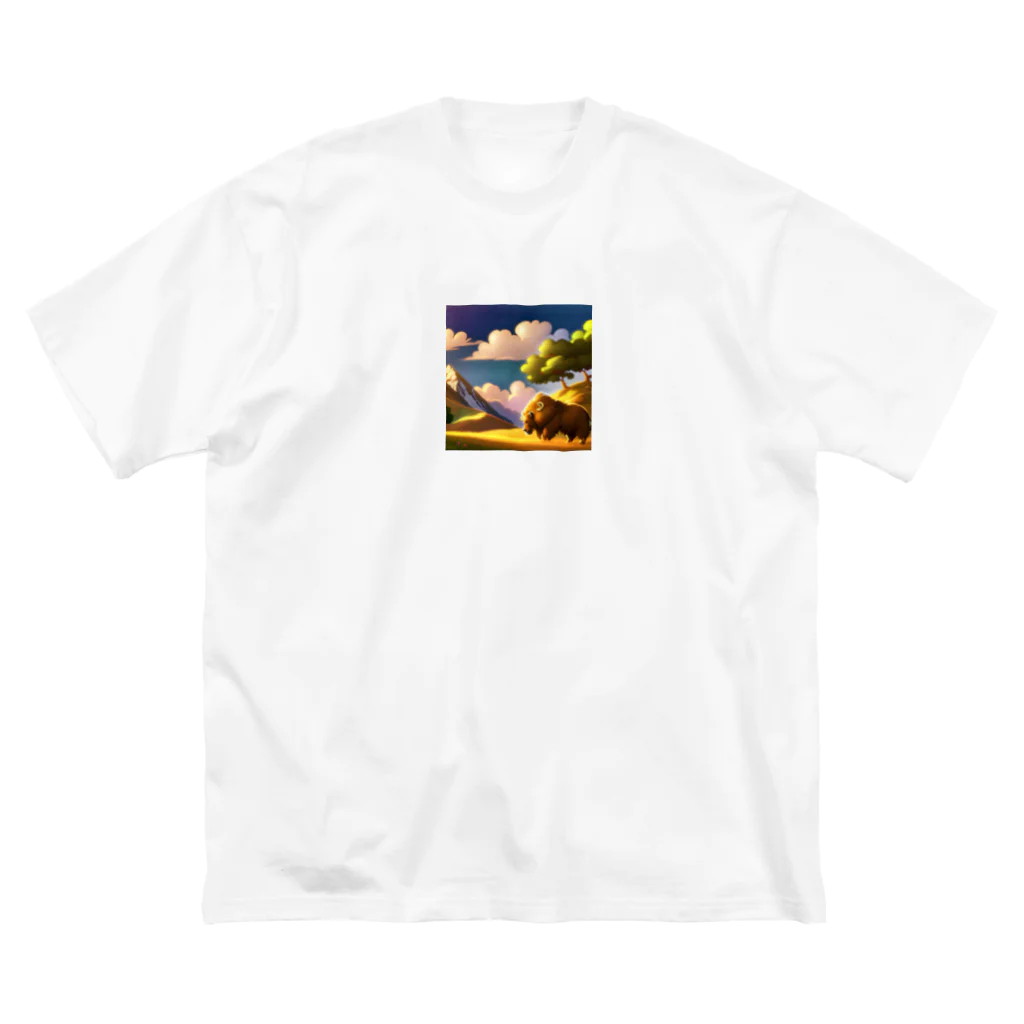 Happy shop.の世界平和のライオン ビッグシルエットTシャツ