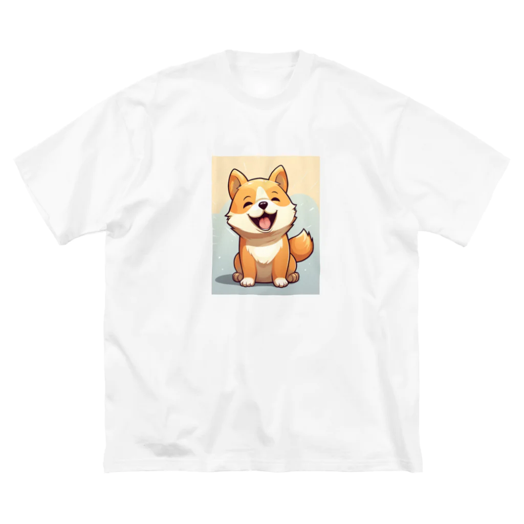 シャオ猫屋の笑う柴犬 ビッグシルエットTシャツ