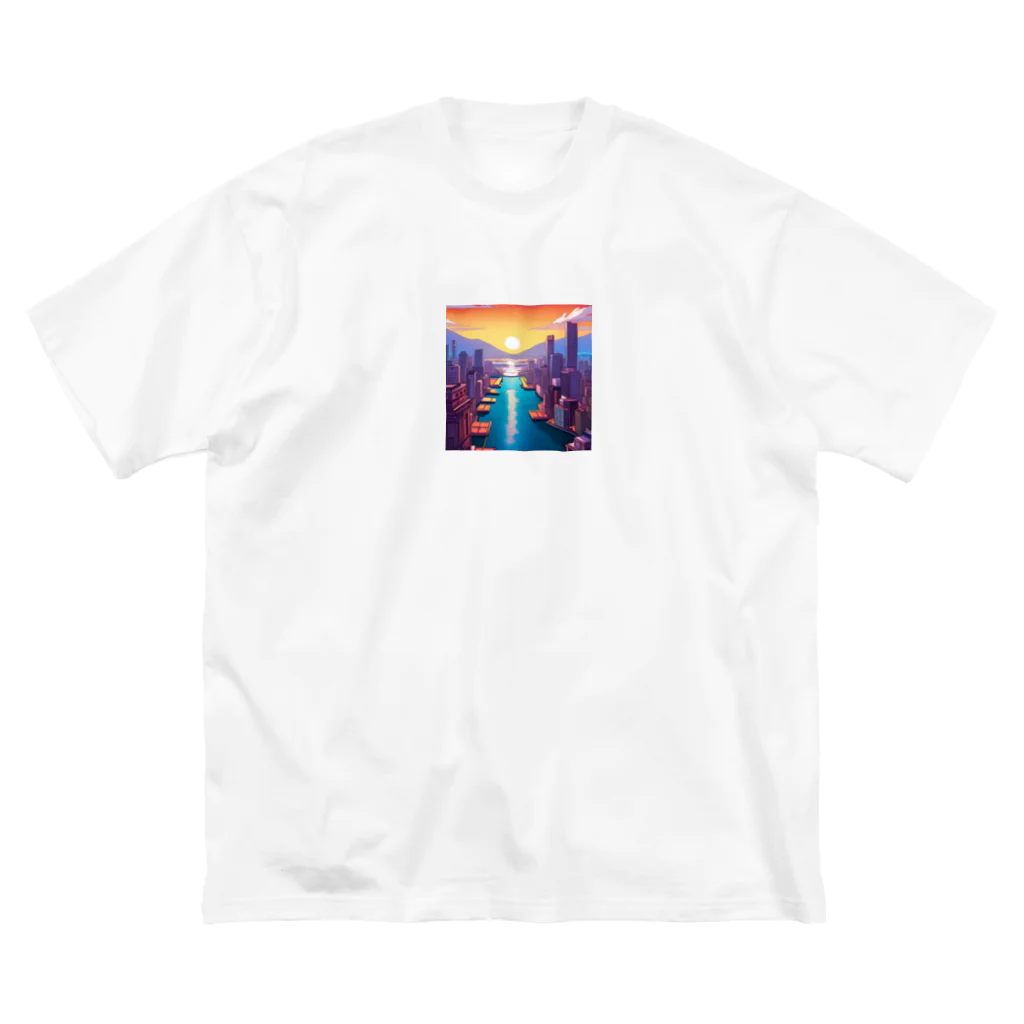 pixel-martの夕日 ビッグシルエットTシャツ