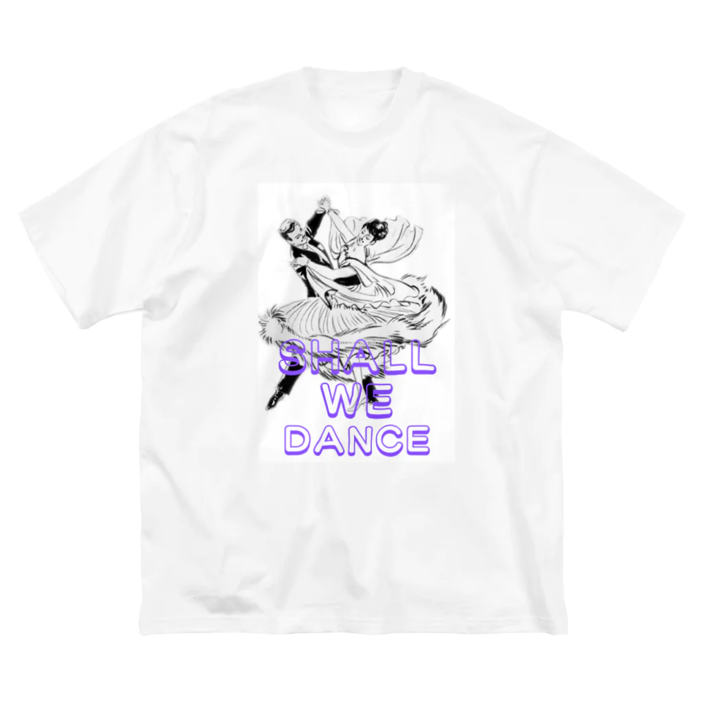 Heart-of-JapneseCultureのShal We Dance（ブルー、白抜き） ビッグシルエットTシャツ