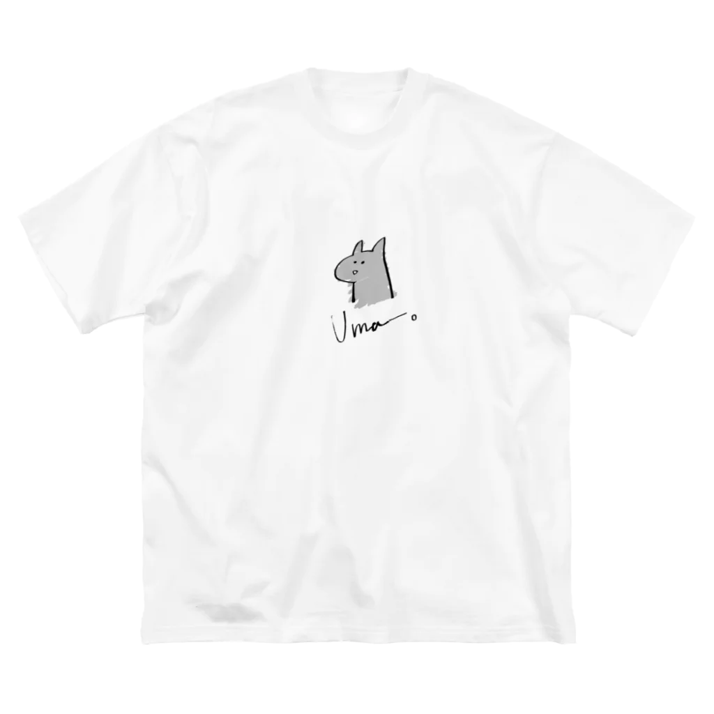 いろおおとり🕊️のUmaー。(芦毛) ビッグシルエットTシャツ