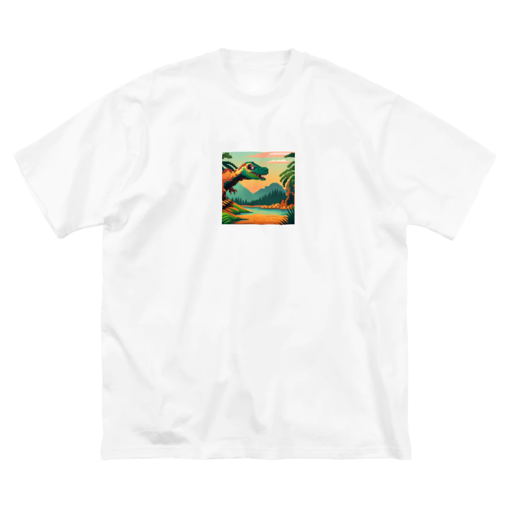 オカメインコのタロのドット絵ケティオサウルス ビッグシルエットTシャツ