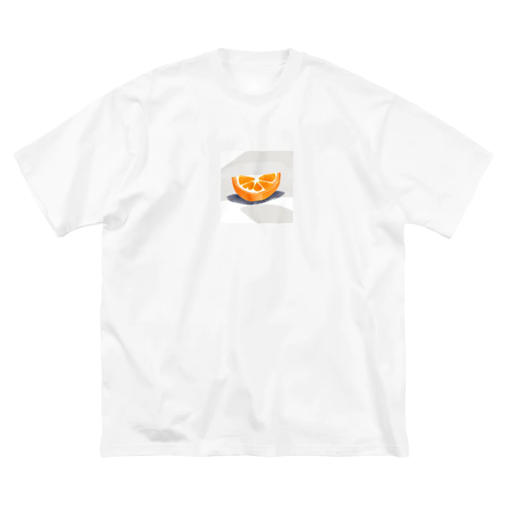 萌え断グッズのオレンジの断面 -隠れハート- ビッグシルエットTシャツ