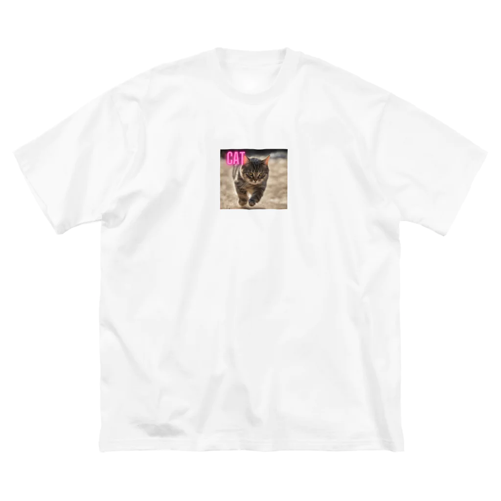 TAIYO 猫好きのピンクロゴCAT 狩猟風 Big T-Shirt