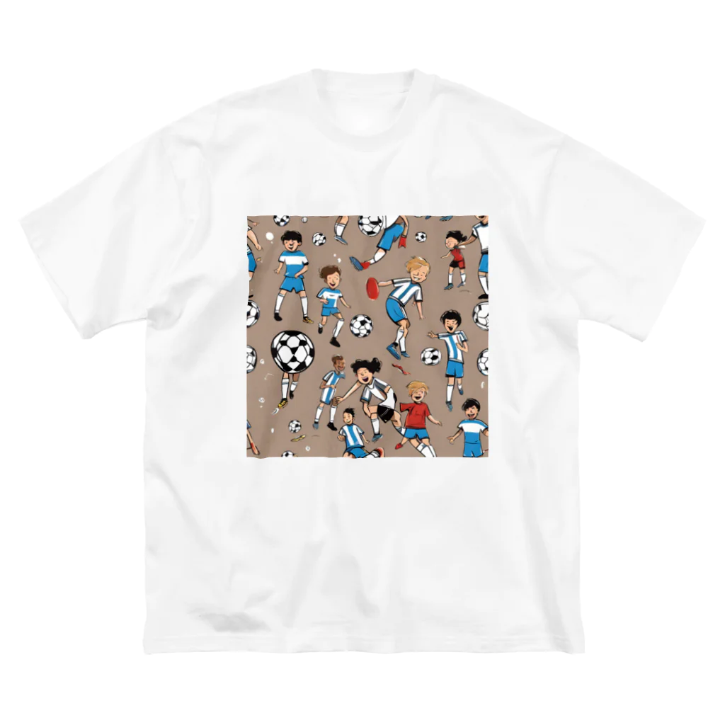 子供と嫁と時々わたしのサッカー小僧 ビッグシルエットTシャツ