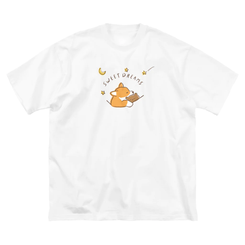 kiki25のおやすみコーギー(良い夢を　ナイトウェア) ビッグシルエットTシャツ