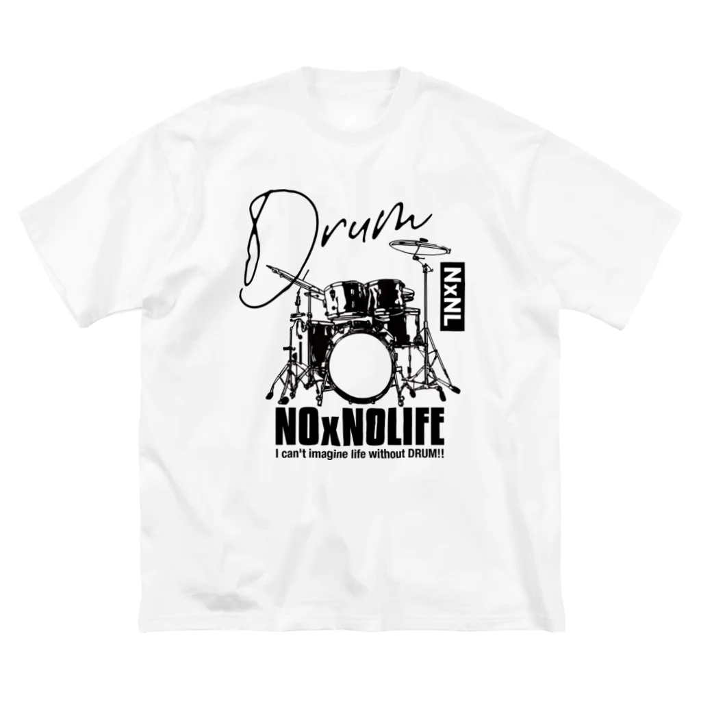 NxNLのNo DRUM No Life ビッグシルエットTシャツ