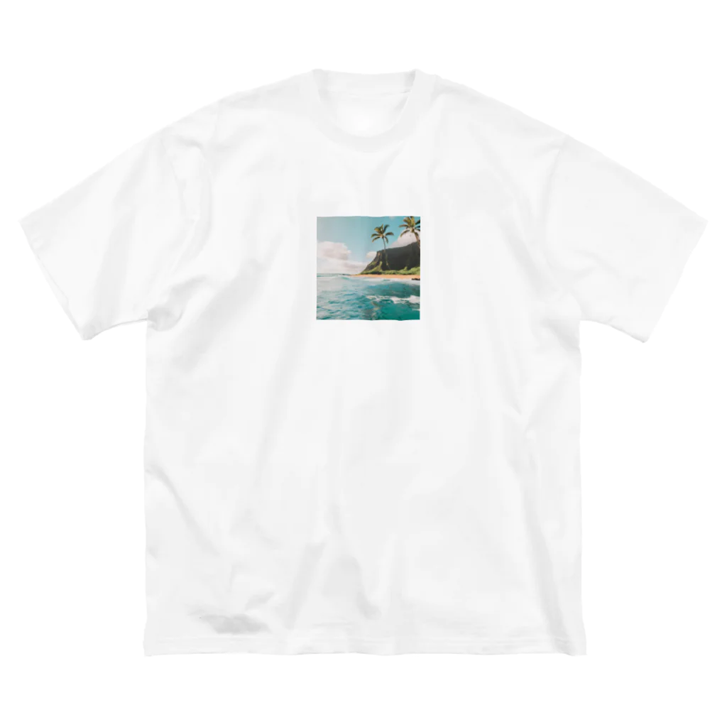 Makky_0401の南国の海イラストグッズ ビッグシルエットTシャツ