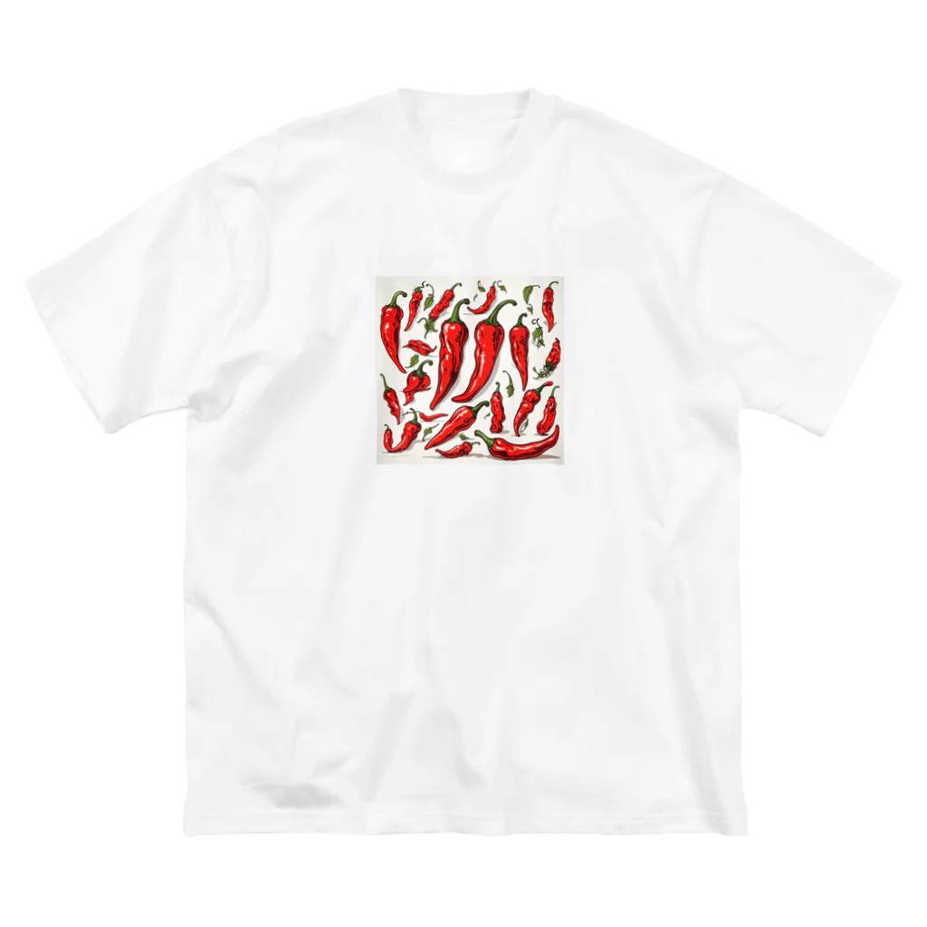 sagimoriの唐辛子アート ビッグシルエットTシャツ