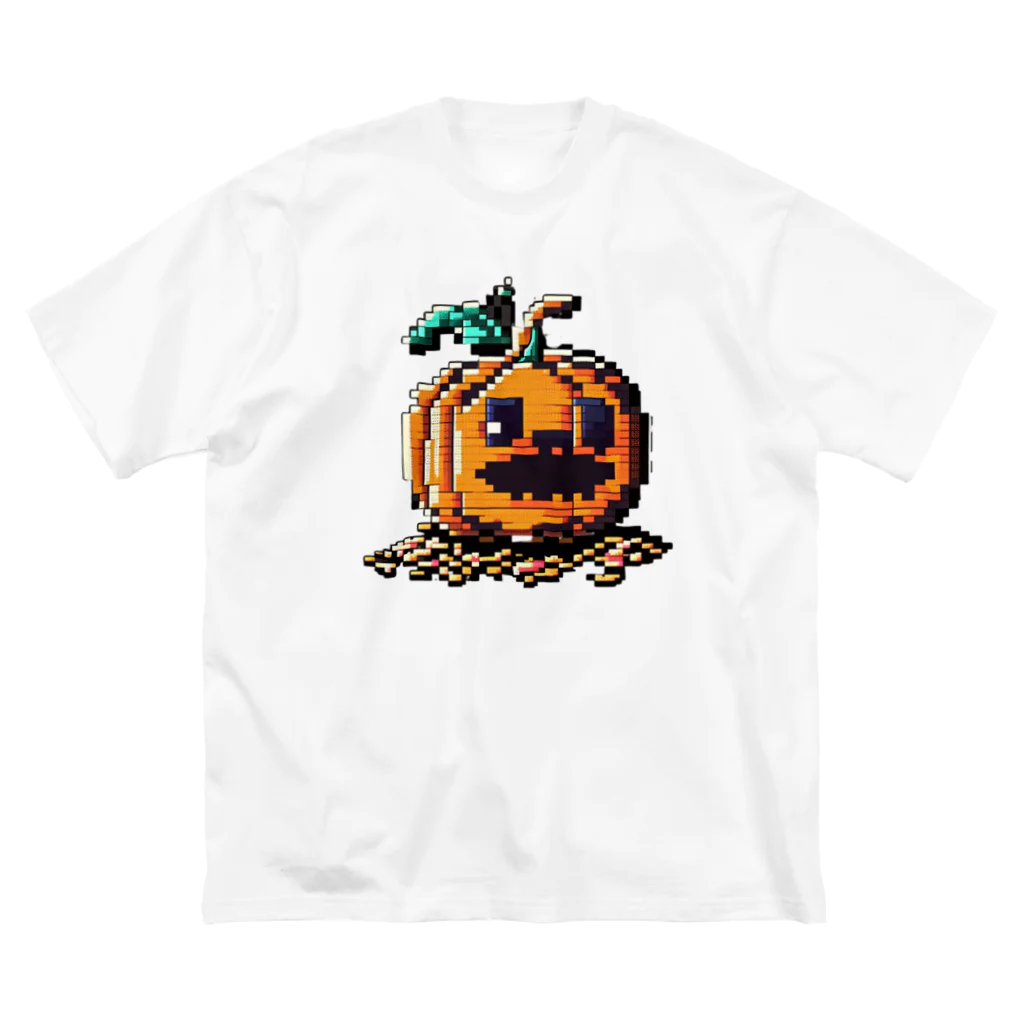 朱音琴音のドット絵のハロウィンかぼちゃのおばけ ビッグシルエットTシャツ