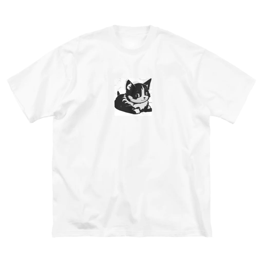 可愛い猫ちゃんのモノクロ猫ちゃん Big T-Shirt