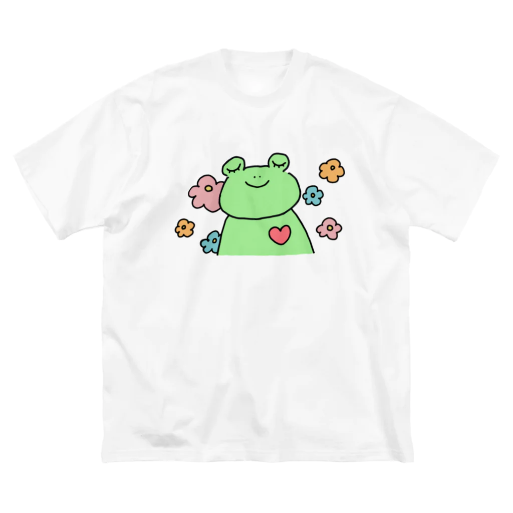 笑顔と笑顔の架け橋🌈の愛と癒しのかえるくん ビッグシルエットTシャツ