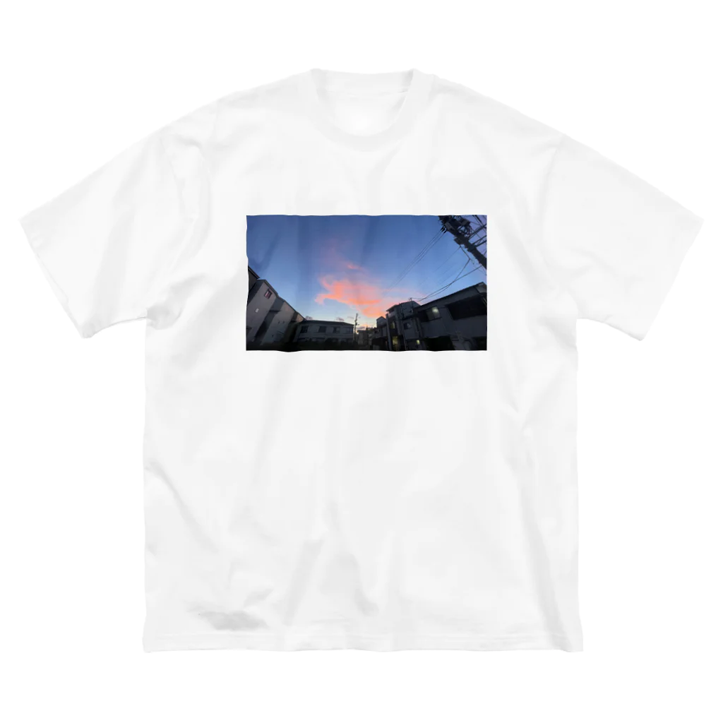 マツリのフォトショップの夕闇と夜空 ビッグシルエットTシャツ