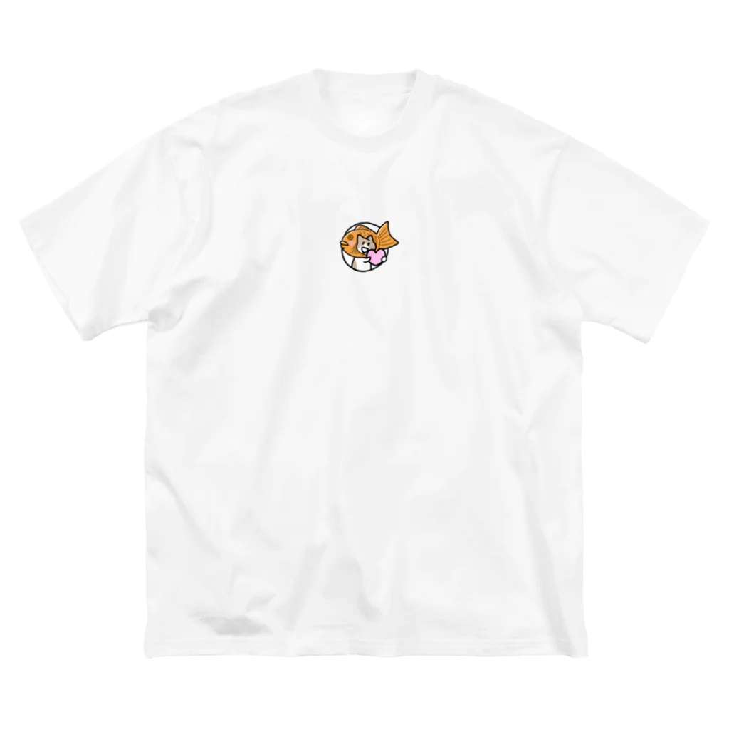 たい焼き猫ショップのたい焼き猫(ハート) 루즈핏 티셔츠