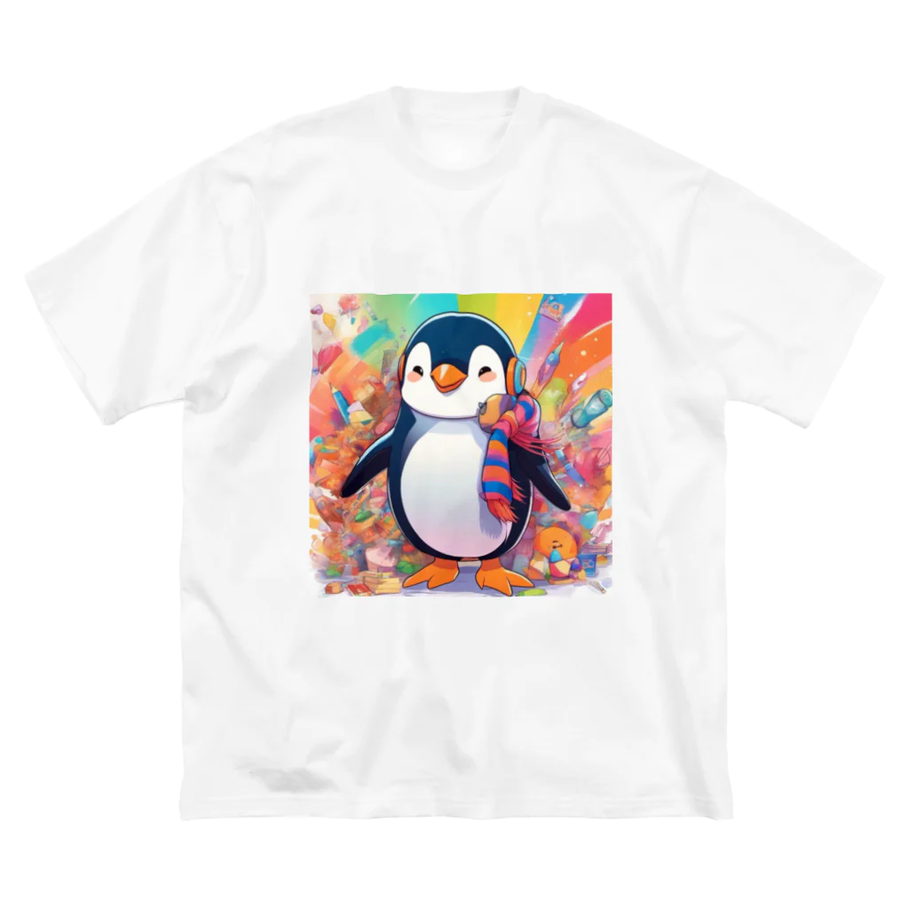 aki7sの笑顔のペンギン ビッグシルエットTシャツ