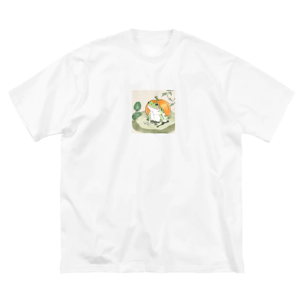 aoking_の和カエルかぼちゃ2 ビッグシルエットTシャツ