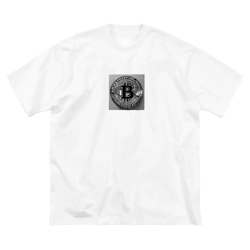 ビットのビットコインアート ビッグシルエットTシャツ