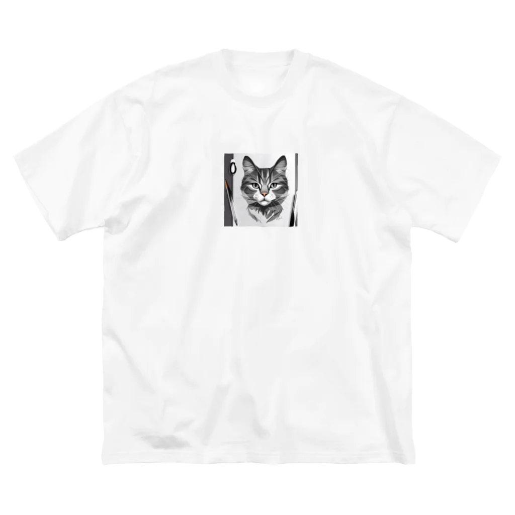 teru8376のイラスト　猫 ビッグシルエットTシャツ