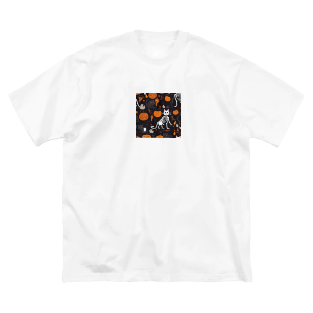 ToToMoの【ハロウィン】スケルトンキャット Big T-Shirt