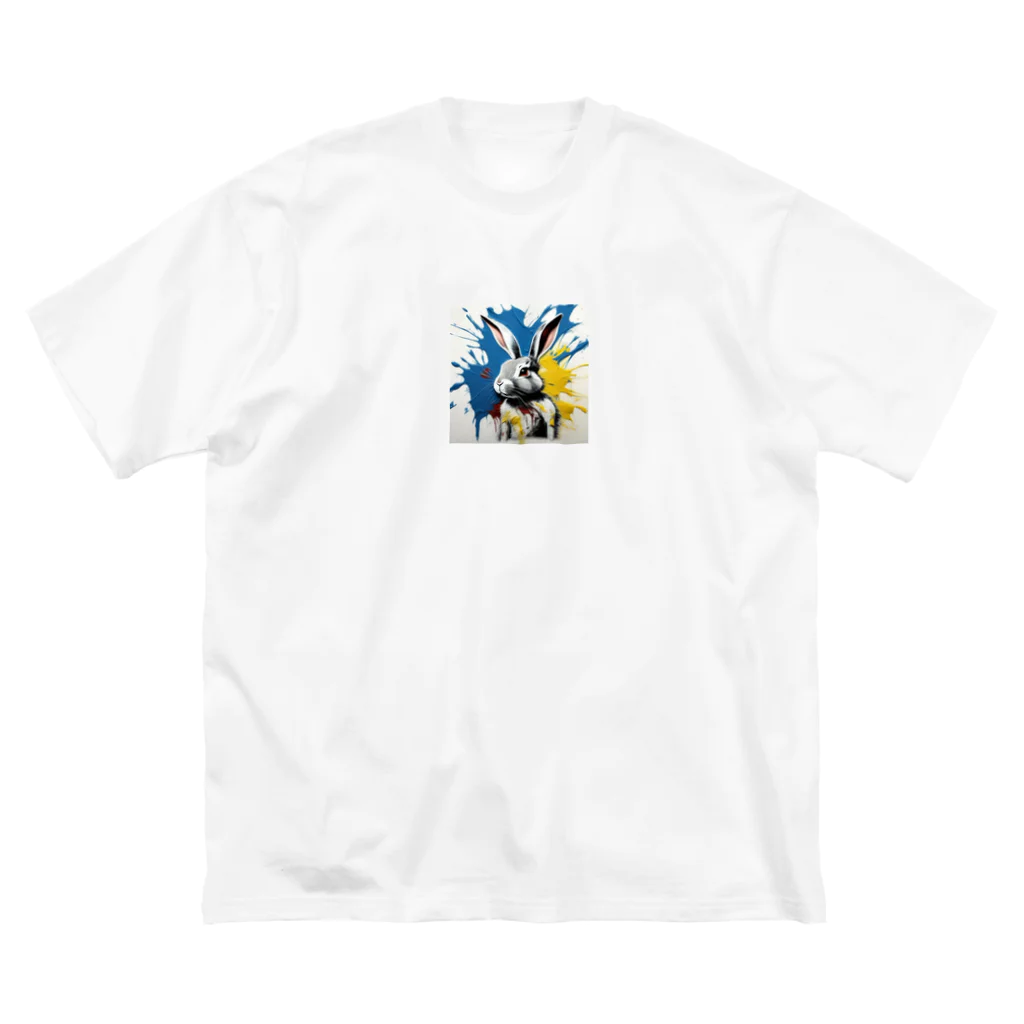 mojaのアートうさぎ🐰 ビッグシルエットTシャツ