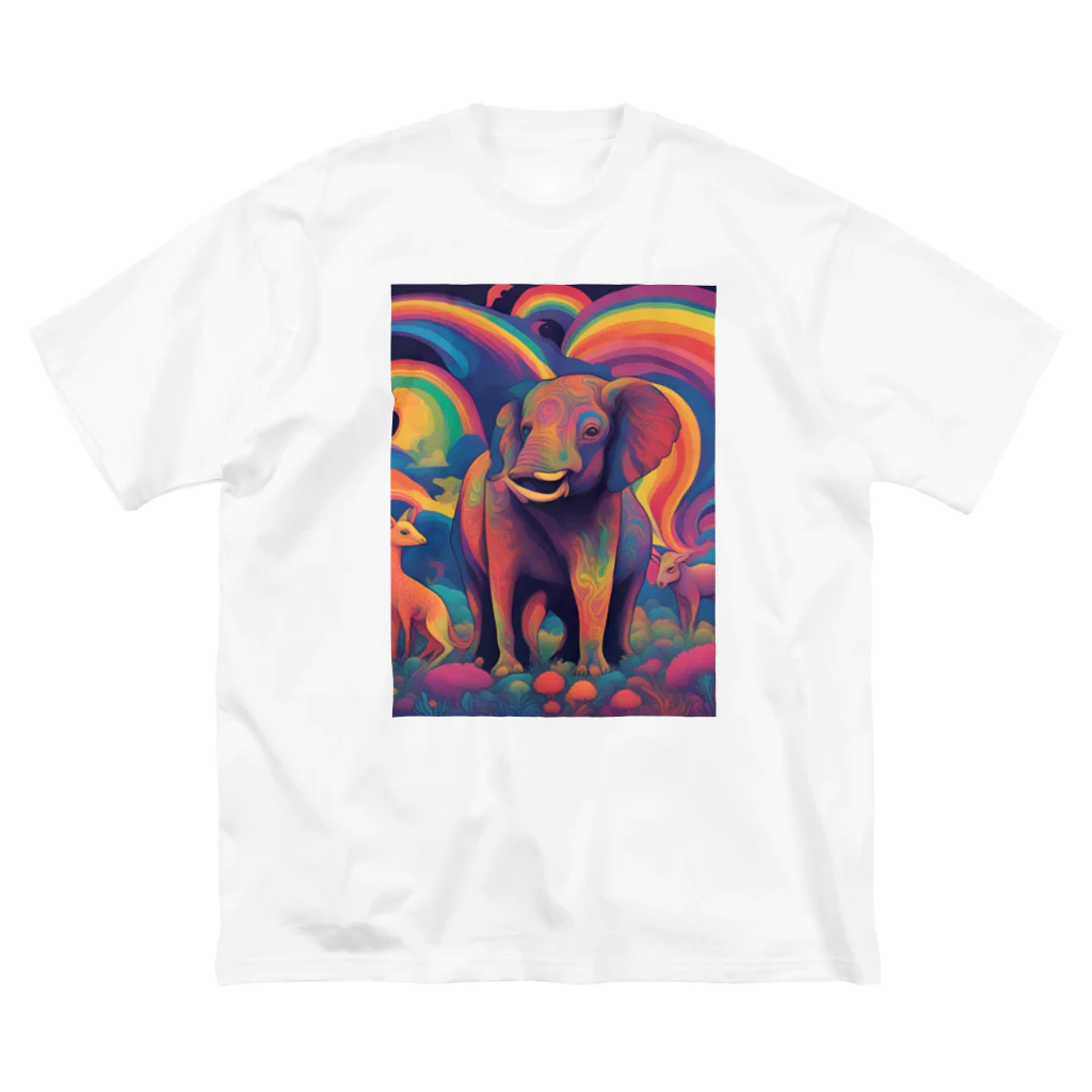 動物のオシャレ屋の幻想的な象 ビッグシルエットTシャツ