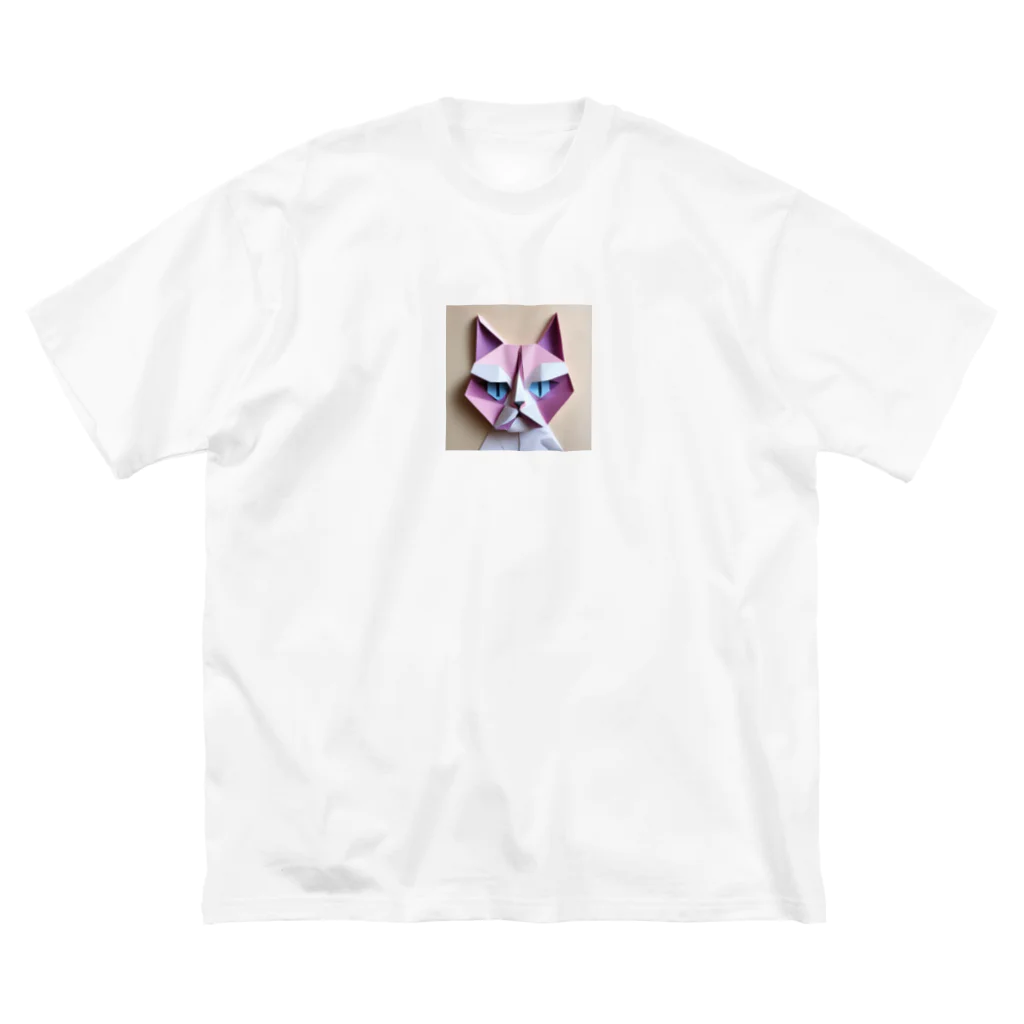 Kitabaの折り紙アニマル・ワシ猫ですねん！ ビッグシルエットTシャツ