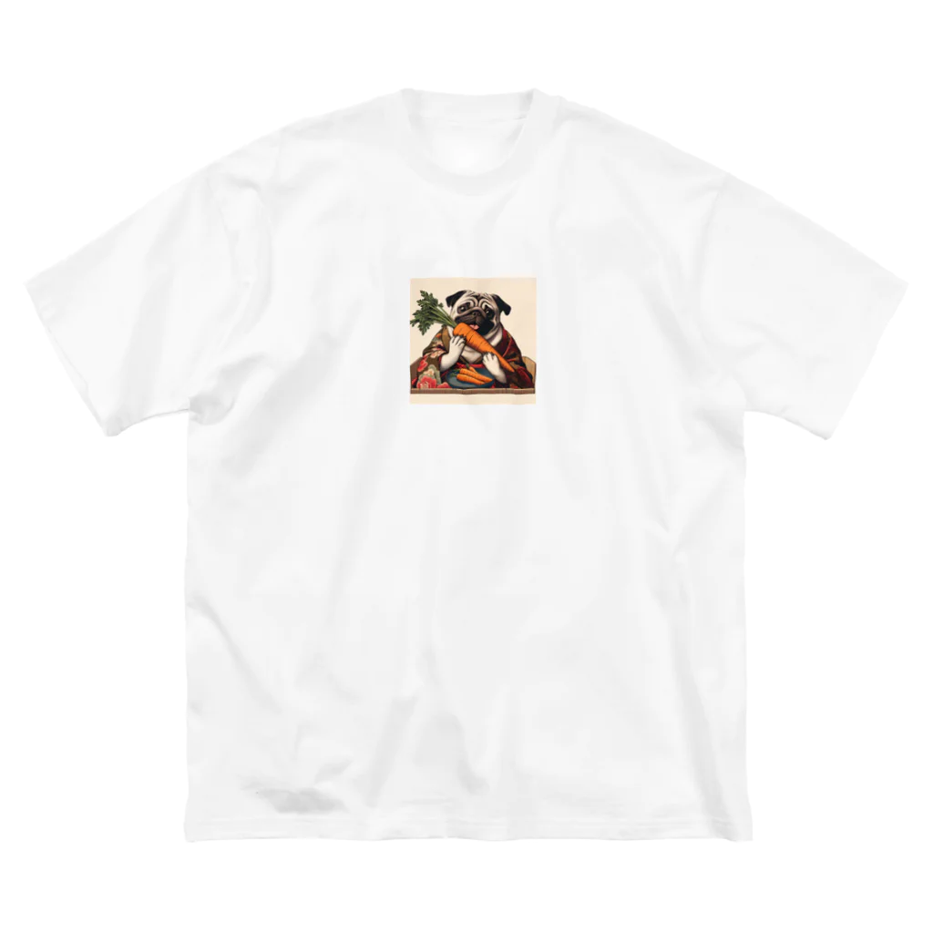 sa_ttyonnのにんじんを持つ パグ ビッグシルエットTシャツ