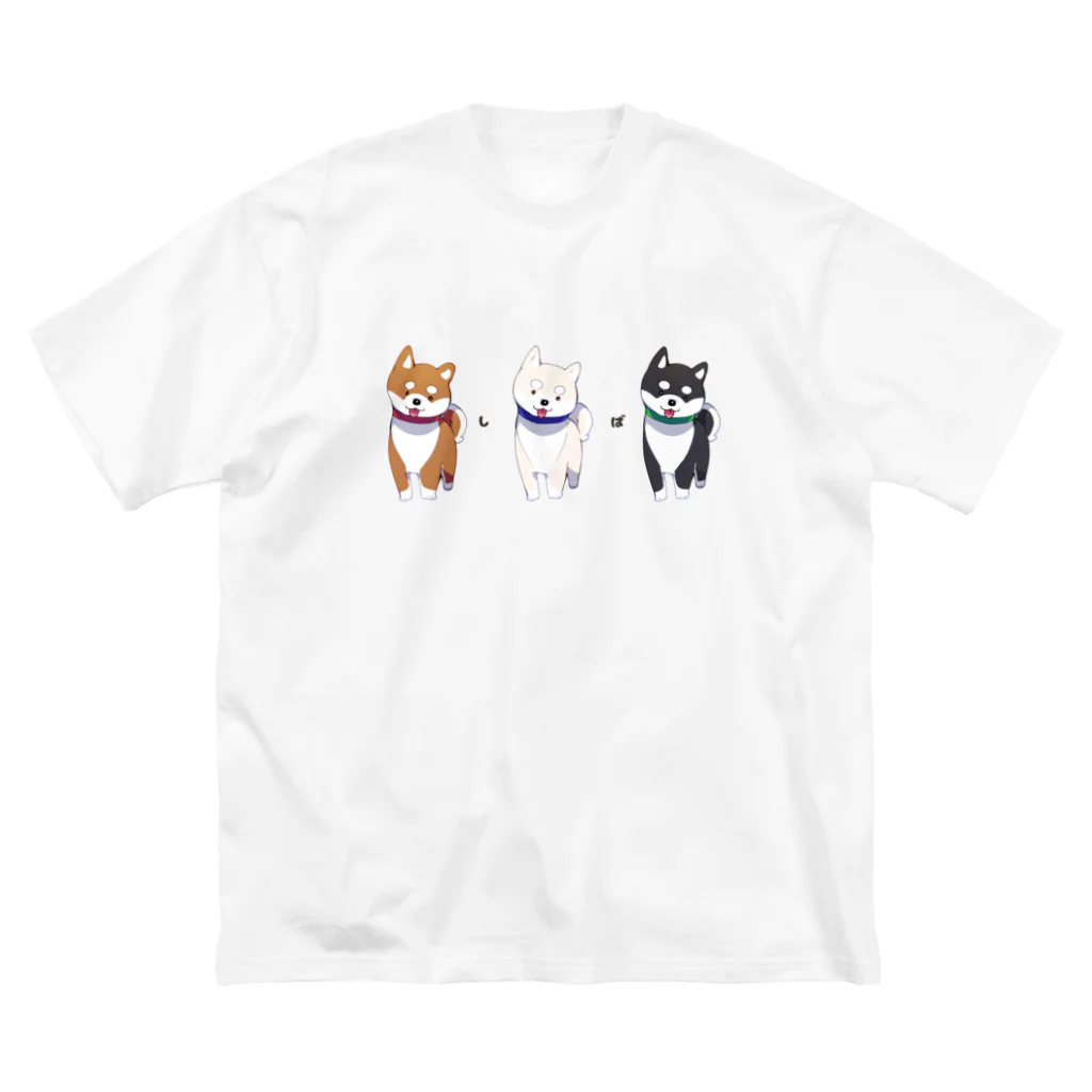 リキの3色柴犬 ビッグシルエットTシャツ