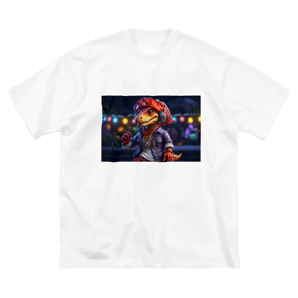 cha-yanのフェス好き恐竜 ビッグシルエットTシャツ