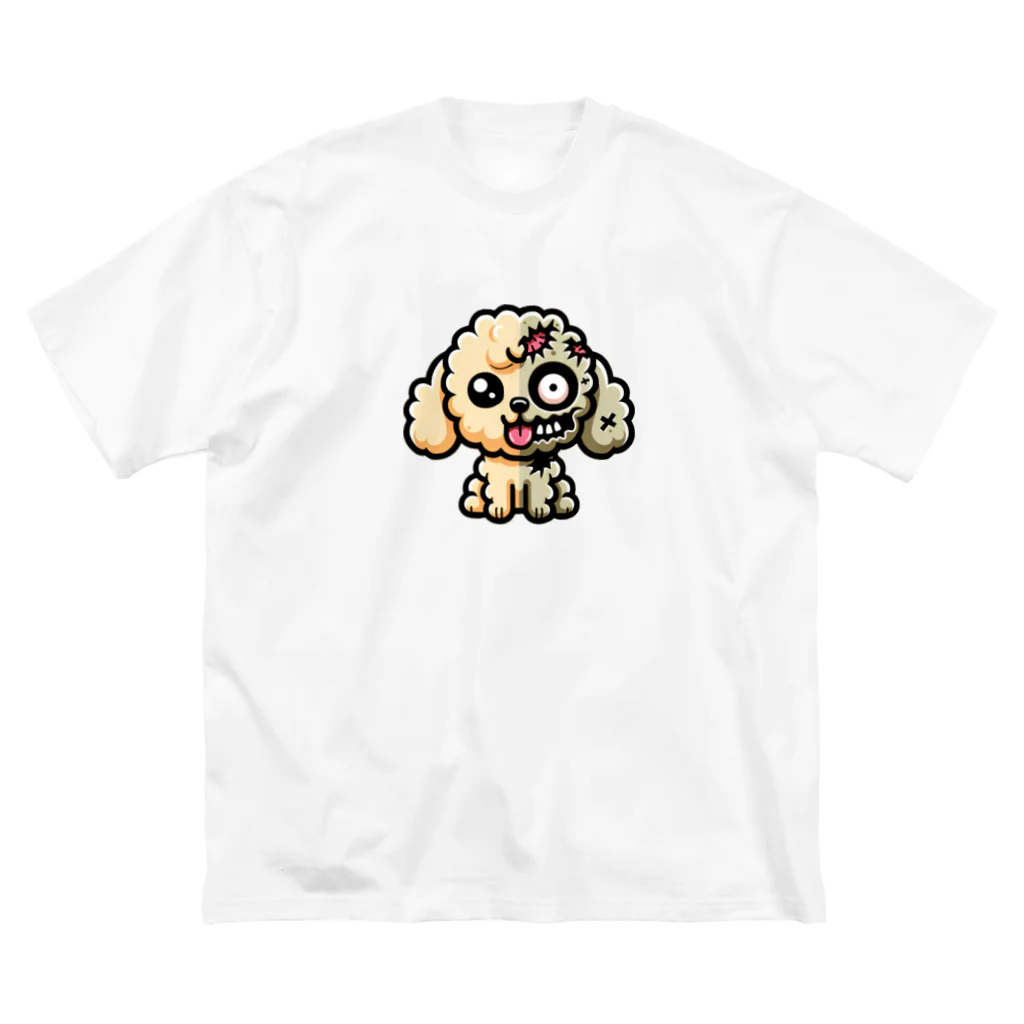 Mine-1のかわいいトイプードルグッズ　ゾンビ化 ビッグシルエットTシャツ