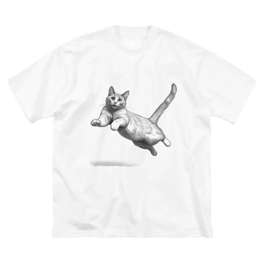 Shop Quonの跳ね猫 Big T-Shirt