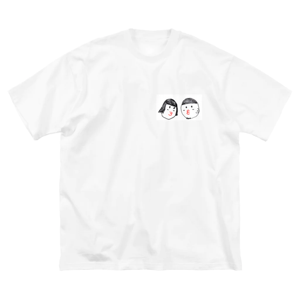 TakuP（たくぴ）のしゅむしゅむ君としゅむしゅむちゃん ビッグシルエットTシャツ