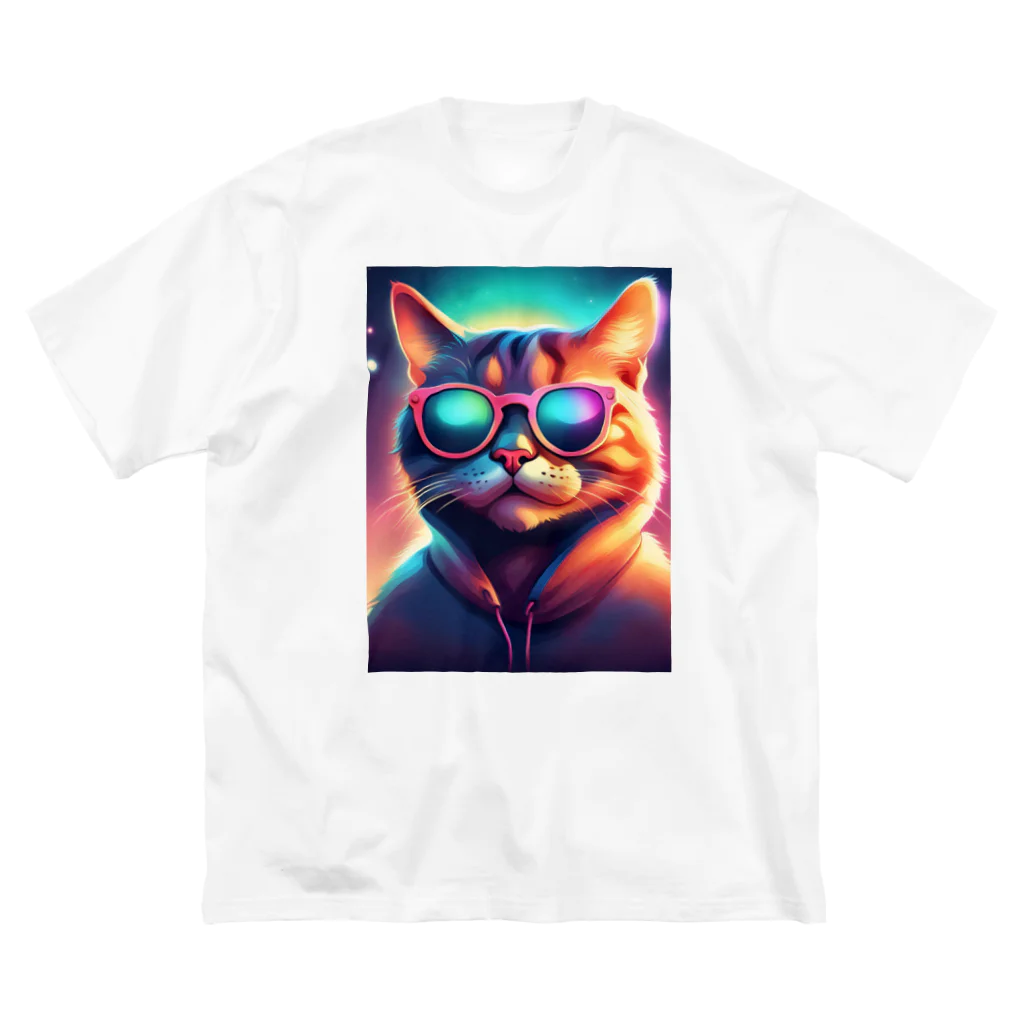動物のオシャレ屋のサングラスをしている猫 Big T-Shirt