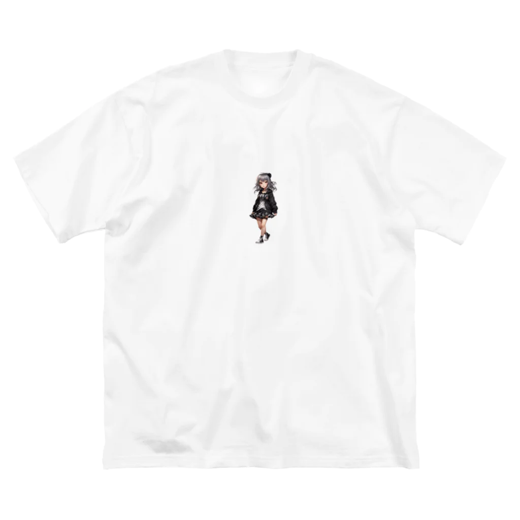 infinexus_dsgnのちびキャラ少女（Silver hair） ビッグシルエットTシャツ