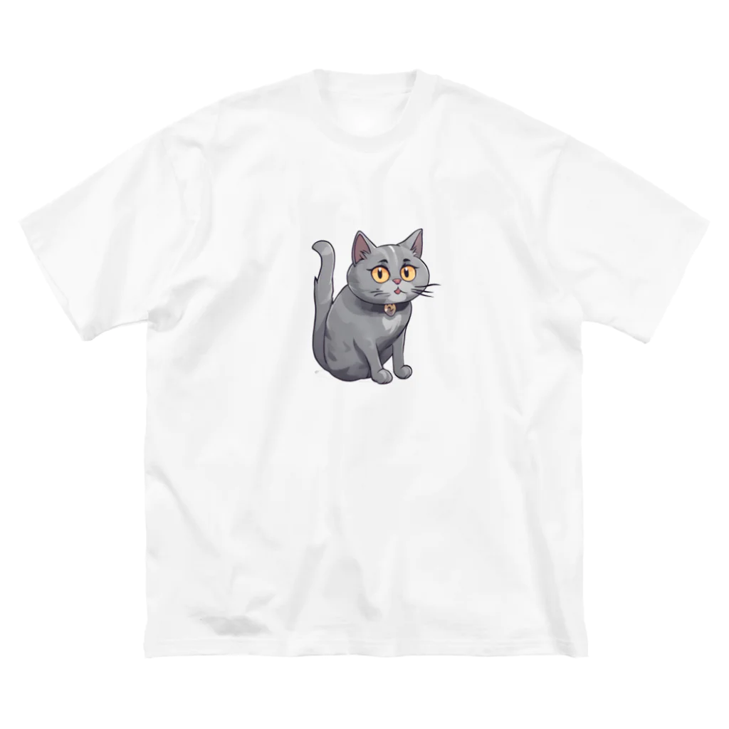 心の彩アートのグレーキャット Big T-Shirt