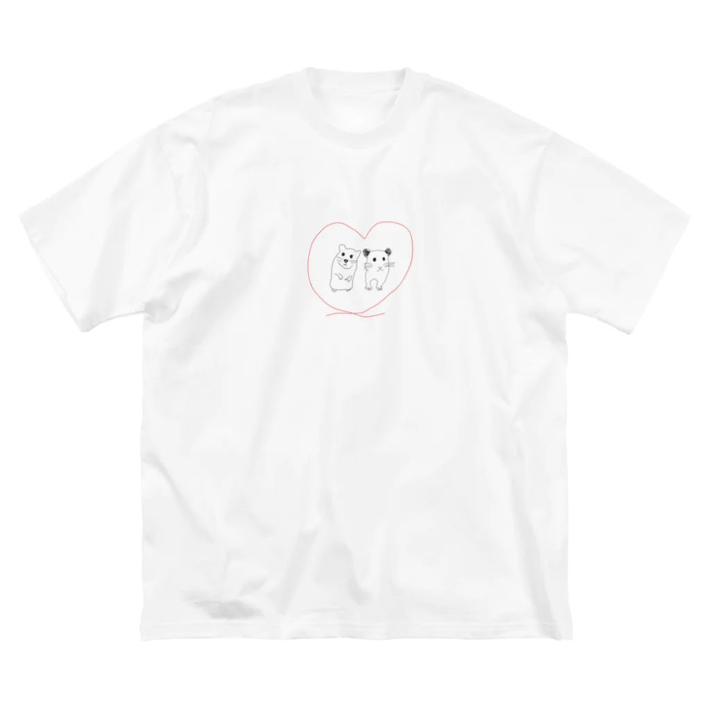 しょちゃぷにの仲良しハムハム ビッグシルエットTシャツ