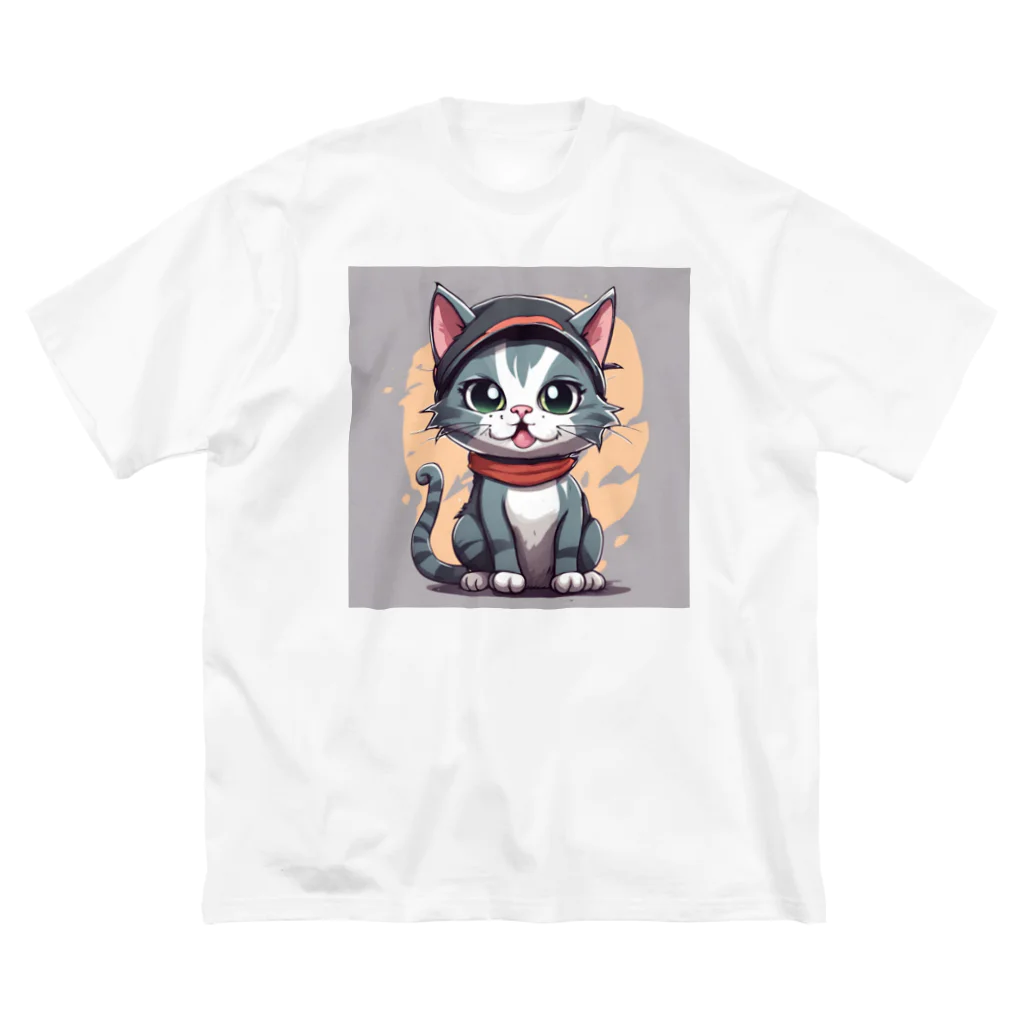 じゅんじゅんのキャップ猫 ビッグシルエットTシャツ