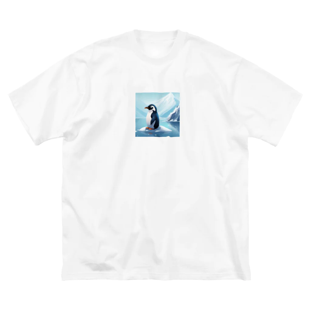 AIワクワクのイラストのペンギン ビッグシルエットTシャツ