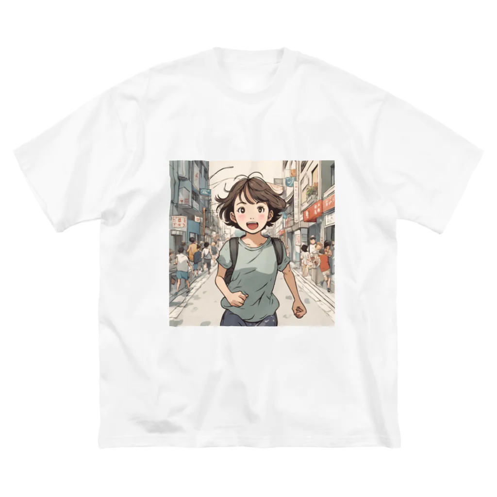 底辺の底辺好きな事を気ままに…。の走る元気な女の子 Big T-Shirt