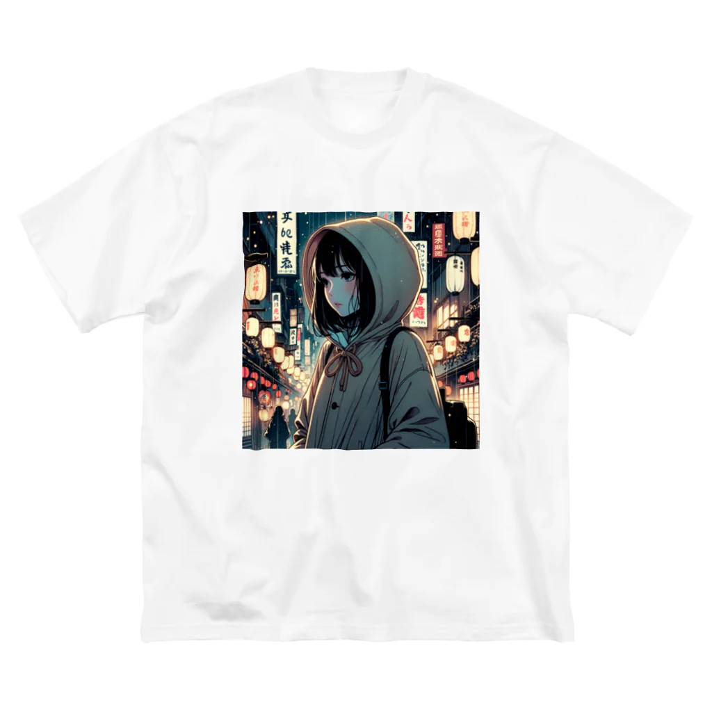 ketaketaの夜の街を歩く少女 Big T-Shirt