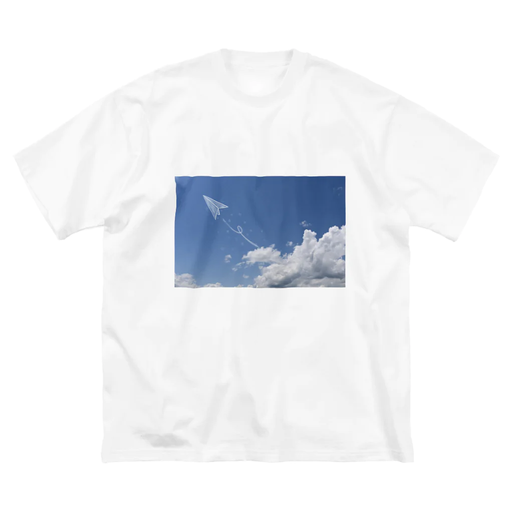 おみおパンツの紙飛行機雲 ビッグシルエットTシャツ
