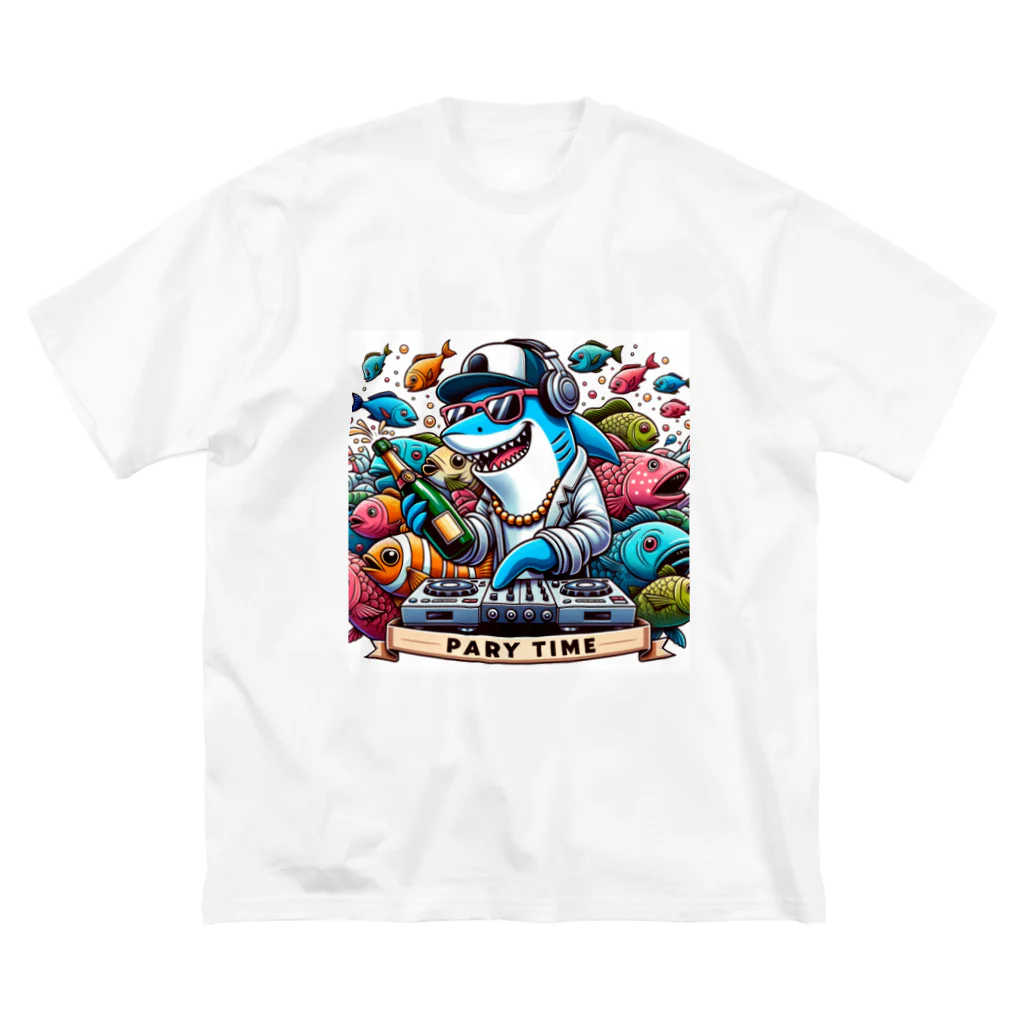 DJシャークのDJシャーク(PARY TIME) ビッグシルエットTシャツ