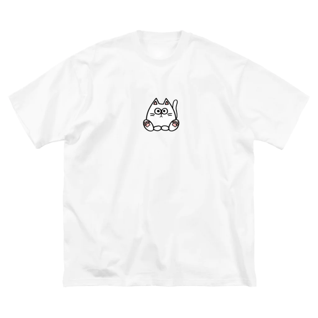 ねこねこうおの白猫キル ビッグシルエットTシャツ