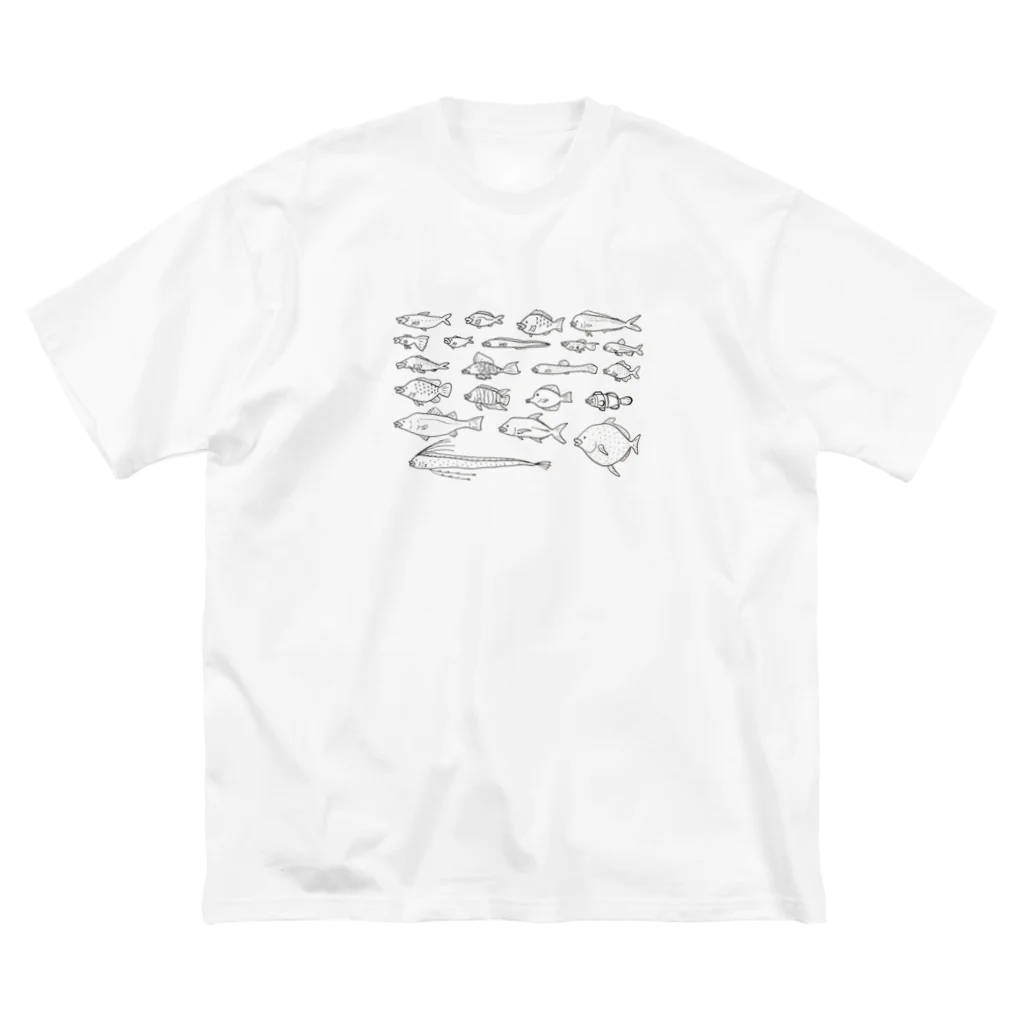 イカめしの魚群 －無表情－ ビッグシルエットTシャツ