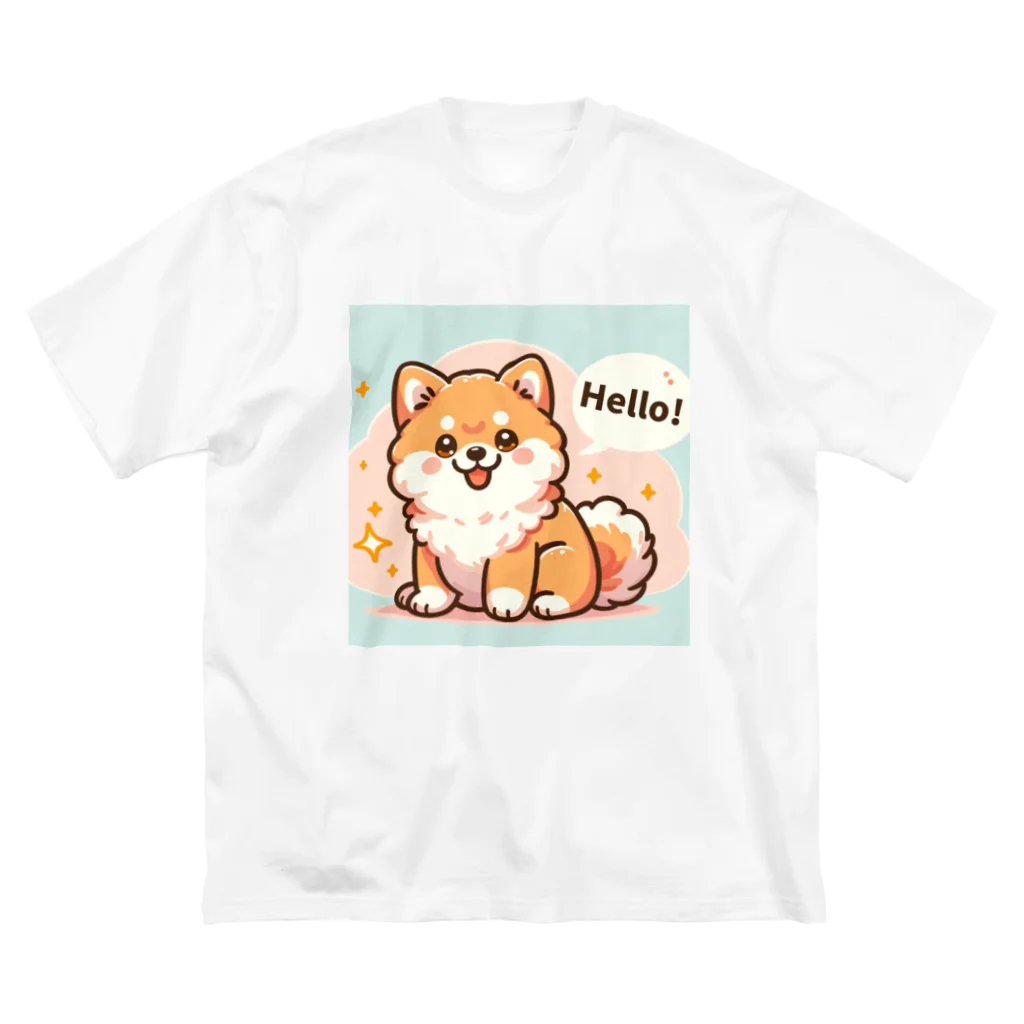 セキネ動画編集者@sun-light-webのもふもふ柴犬 ビッグシルエットTシャツ