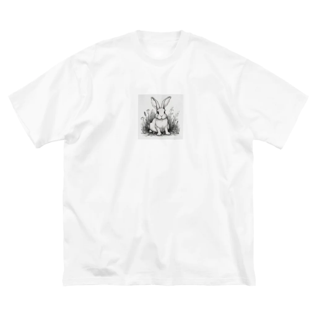 rererenoojisamaの休んでいるウサギ ビッグシルエットTシャツ