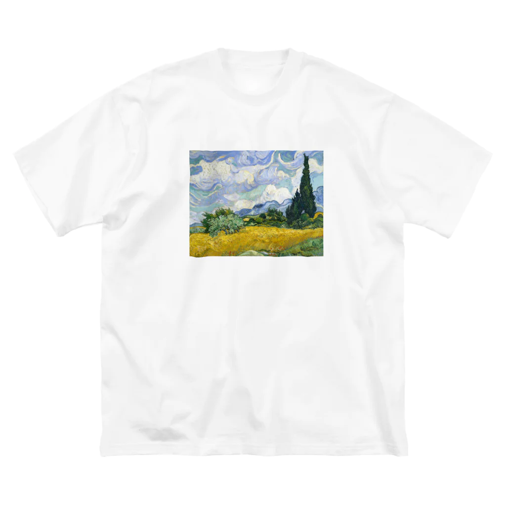 名画館のゴッホ「糸杉のある麦畑」　フィンセント・ファン・ゴッホの絵画【名画】 ビッグシルエットTシャツ