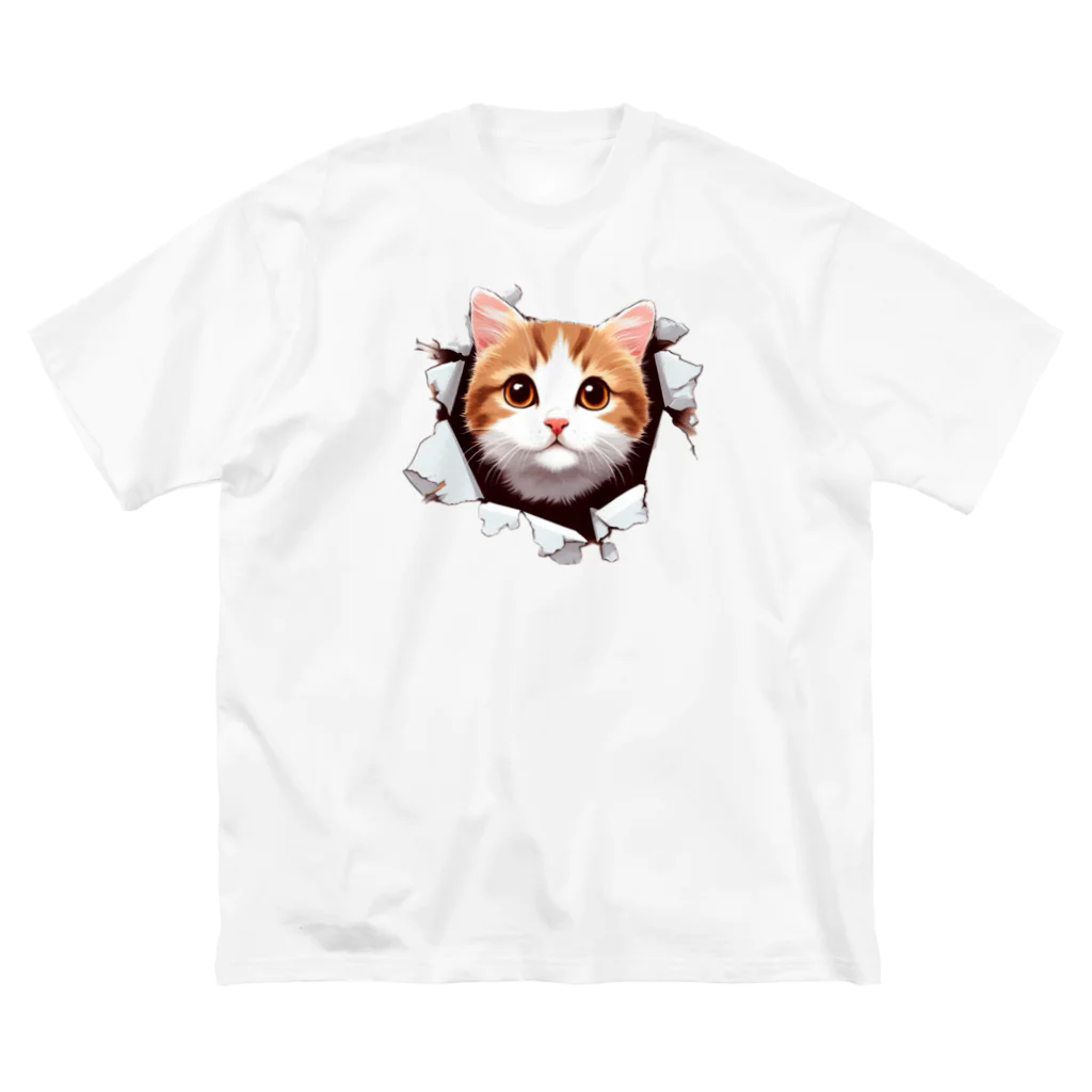 飛び出す！アニマルショップの飛び出す猫 Big T-Shirt