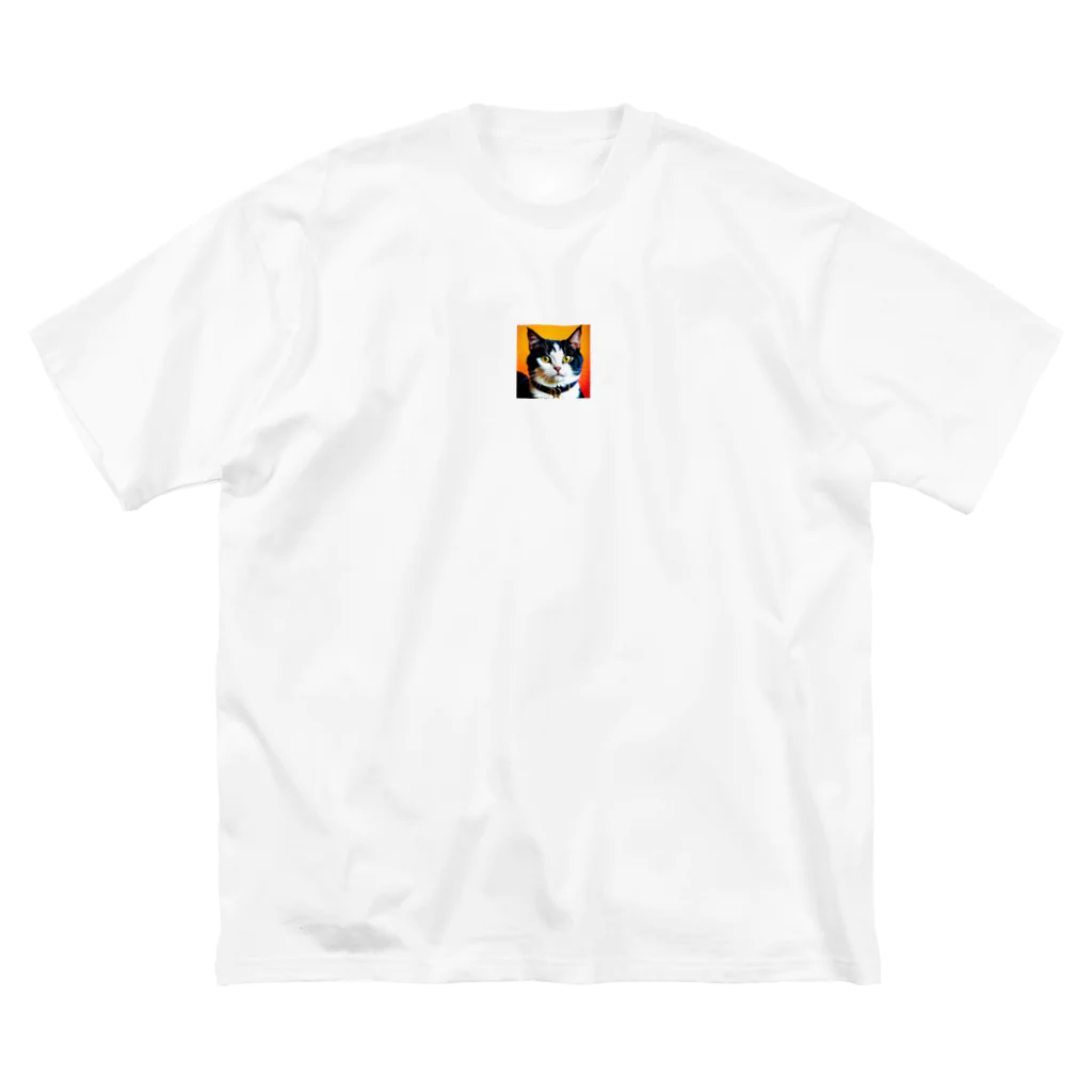 抹茶ラテの普通の猫 ビッグシルエットTシャツ